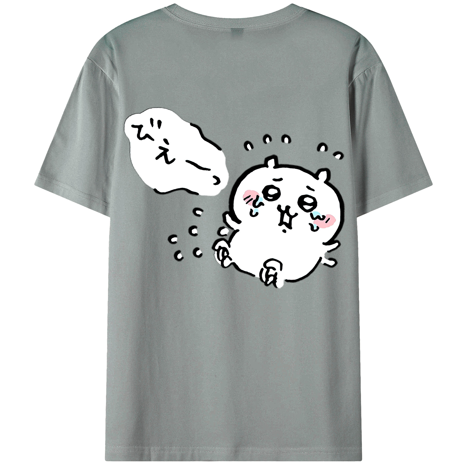 （画像用） ちいかわ ちいかわ Chii-kawa chiikawa 綿100％ メンズ半袖Tシャツ（バックプリント） 通気性